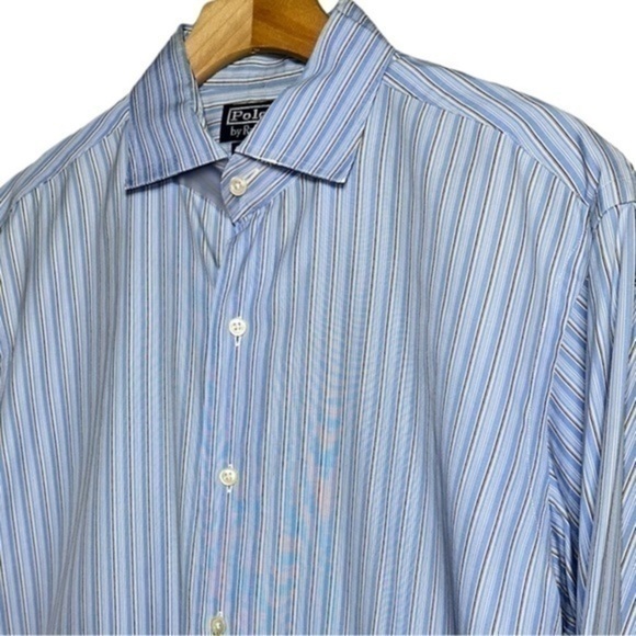 Polo Ralph Lauren Other - Polo Ralph Lauren 16 34 35 Blue Black Striped Regent Classic Long Sleeve Shirt
